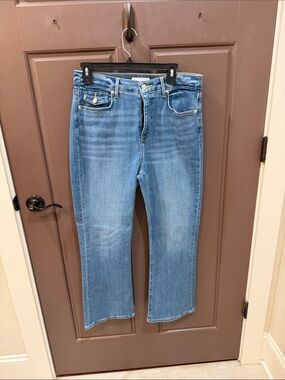 LOFT Light Blue Cropped Straight Jeans